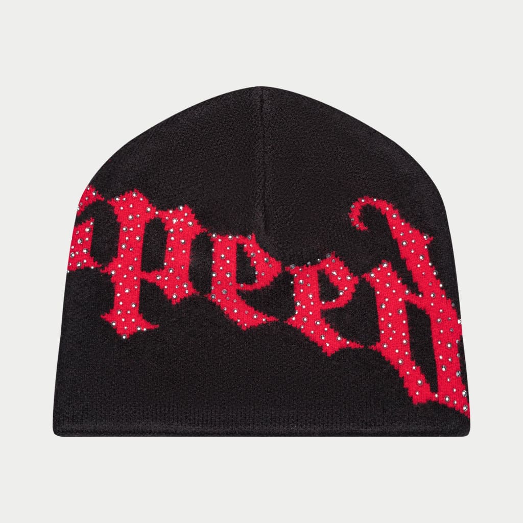 OG Logo Studded Beanie (Black/Red) - Image 3