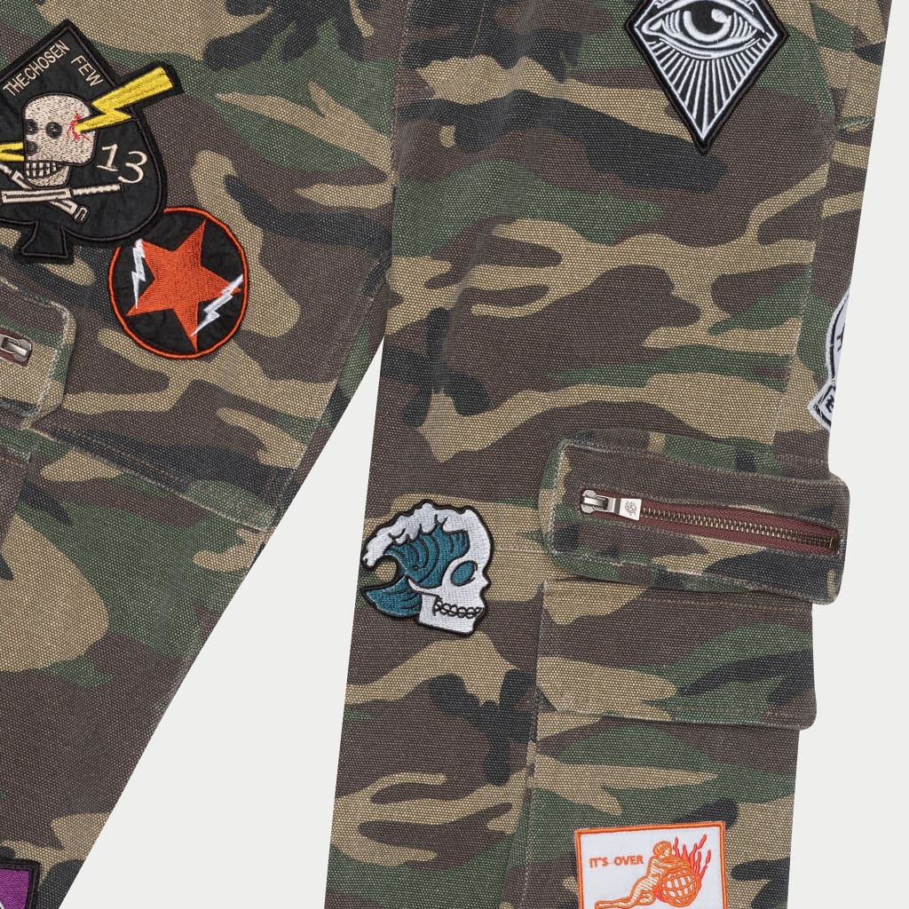 Patchwork Flared Cargo Pants - Image 3