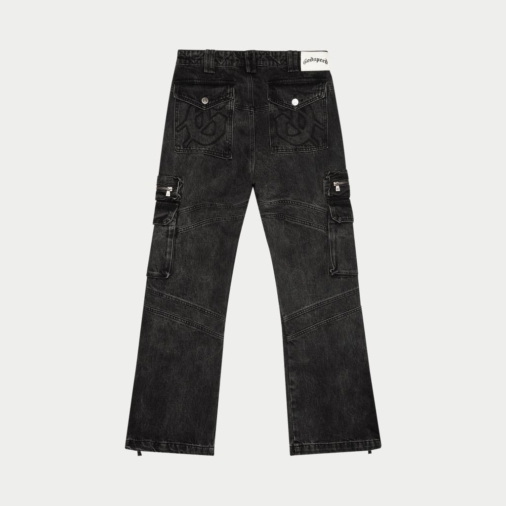 Rockstar Flare Cargo Denim (Black Wash) - Image 5