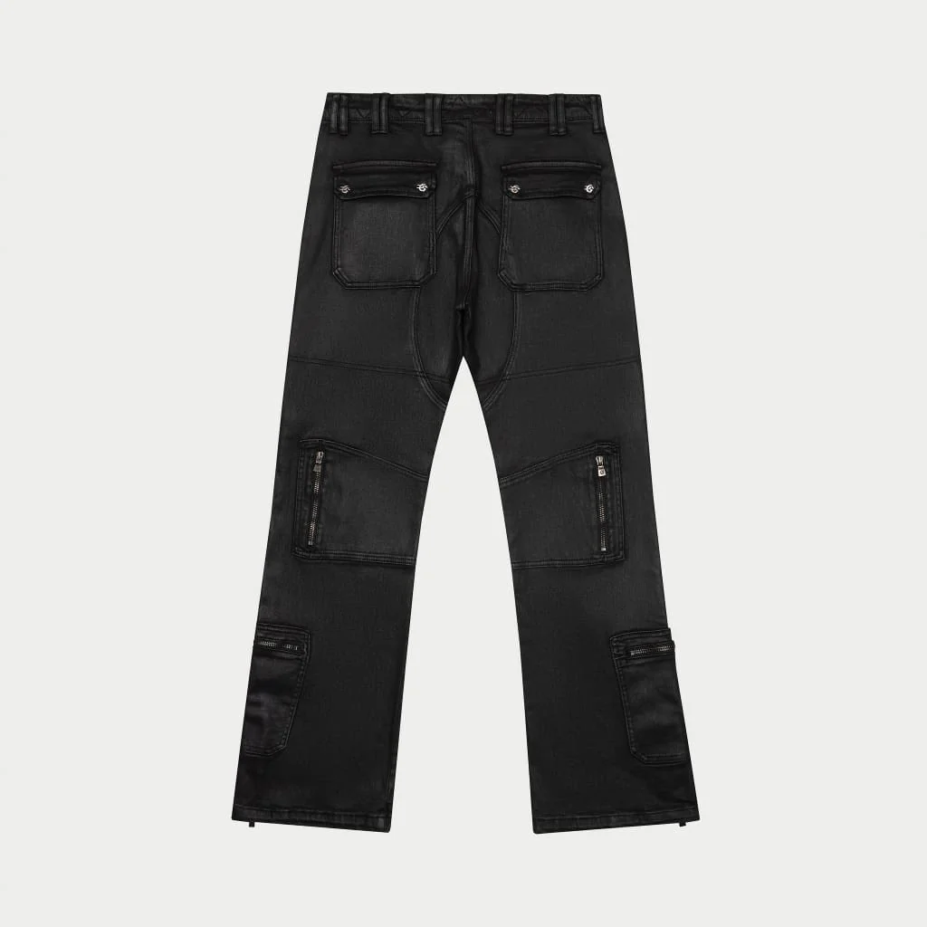 Wax Flare Premium Cargo Pants (Black) - Image 5
